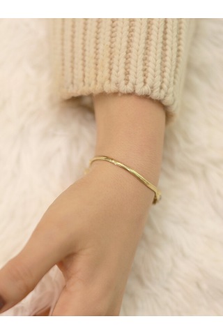 14 Ayar Altın Beyaz Baget Bileklik Altın