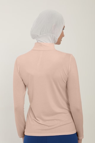 Sonbaharmoda Kadın Uzun Kollu Yarım Balıkçı Yakalı Penye Likralı Body - Bej Bej