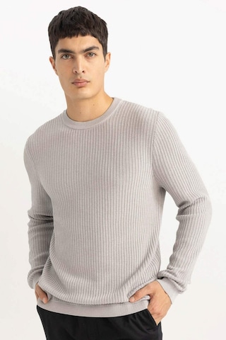 DeFacto Standart Fit Normal Kesim Bisiklet Yaka Basic Düz Triko Kazak B9707AX24SPGR184