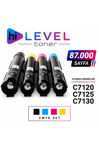 Ht-c7125-set Hilevel Toner, Xerox Versalink C7120 87k Sayfa 4 Renk Cmyk Muadil Toner