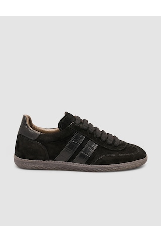 Hakiki Süet Deri Siyah Kadın Sneaker Ayakkabı Siyah