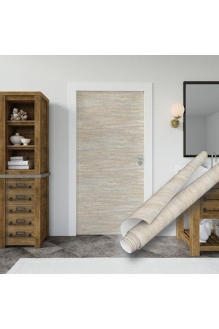 67cm X 10 Metre 1 Adet Yapışkanlı Rulo Bej Traverten Desenli Mutfak Duvar Kaplama Folyosu Kağıdı