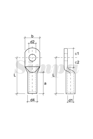 Simpa Skp-s/016-m06/sd Standart Tip Kablo Pabucu Standart Delik 16mm2 M6 - 400 Adet