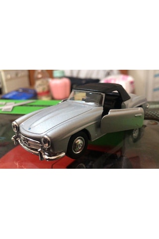 Model Metal Araba 1/36 Çek Bırak 1955 Gri Mercedes Benz 190sl