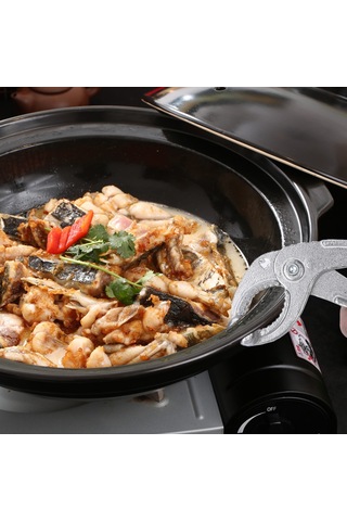 Dayanıklı Mutfak Kelepçesi - Casseroles Ve Koreli Tencereler İçin Ölçekli Ölçekli Yiyecek Klibi Çok Renkli