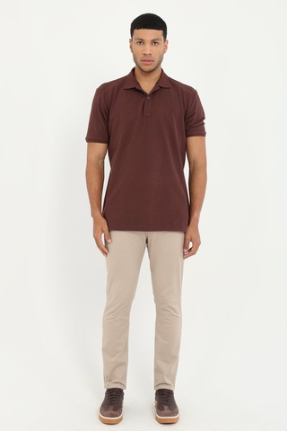 Dufy Erkek Slim Fit Polo Yaka Kahve T-shirt-19297