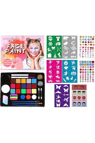 Hallow-profesyonel Yüz Ve Vücut Boyama Kiti 20 Renk Yıkanabilir Os6845