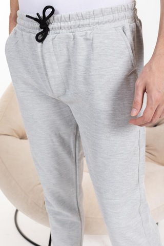 Mutlu City Double Face Kumaş Basic Düz Model Rahat Kalıp Pantolon Kesim Trend Erkek Eşofman Altı-2880-gri Melanj Açık Gri