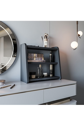 Alpa Ev Mobilya 3 Katlı Tezgah Üstü Organizer, Modern Mutfak Rafı Ve Çok Amaçlı Düzenleyici Antrasit
