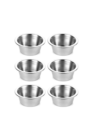 Sosluk 6 Lı Paslanmaz Çelik Mini Kase Lokumluk Reçellik Çerezlik Sosluk 6 Adet 8 Cm Metal Çok Renkli
