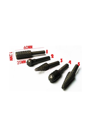Hss 5 Adet 1/4 '' 6mm Shank Matkap Ucu Set Ağaç Oyma Törpü İşle