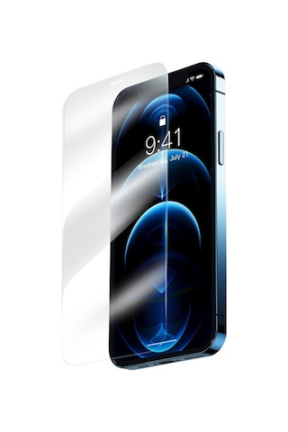 Baseus Apple Uyumlu   iPhone 12 Pro Max 6.7 0.3Mm Hd Anti-Drop Tempered Kırılma Şeffaf