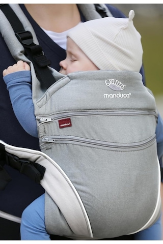 Manduca Xt/all-ın-one Bebek Taşıyıcı Organik Pamuk, 3.5-20 Kg, Esnek Taşıma Sistemi, Yeni Doğan Portbebe Gri Beyaz Tek Ebat