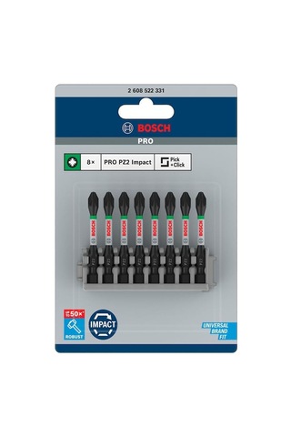 Professional Accessories 2608522331-tornavida Ucu "set" Impact Control Pz2 50 Mm 8-parça, 0 W, 0 V
