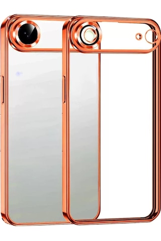 Apple iPhone Uyumlu 17 Air Razer Lensli Silikon - Turuncu Çok Renkli
