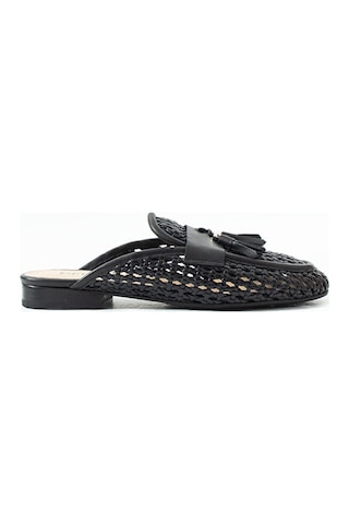 Dericia Shoes Fable Hakiki Deri Günlük Rahat Kadın Terlik Siyah