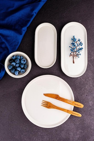 Bambum Vera - 11 Parça Kahvaltı Takımı Yuvarlak Beyaz