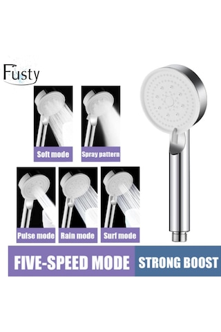 Qianfan Glee Turbo 5 Fonksiyonlu Duş Seti - Yüksek Basınçlı Duş Krom