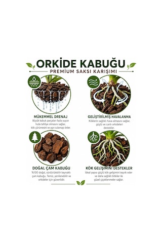 Tr Zevli Premium 2 Litre Organik Orkide Toprağı%100 Doğal Çam Kabuğu Orkide Saksı Harcı Ve Yetiştirme Ort 0