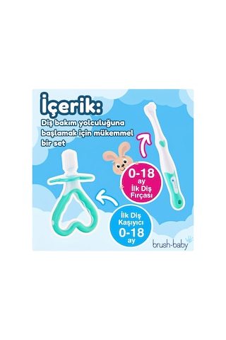 Brush-baby Silikon Diş Fırçası Ve Diş Kaşıyıcı İlk Ağız Bakım Seti 0-18 Ay Diğer