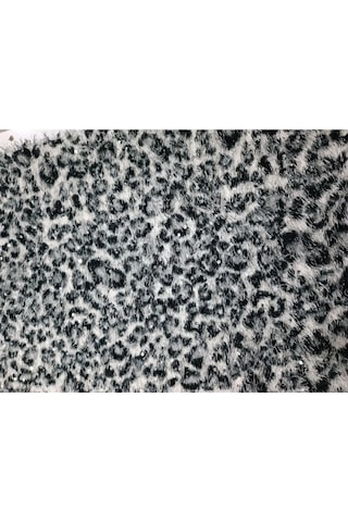 Pullu Zebra Desen Peluş Kumaş ,üst Giyim, Dekor,runner Kumaşı Beyaz - Siyah