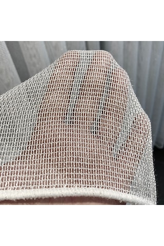 Perdefony Simli Çelik Düz Tül Perde Parlak Gramajlı Tül Ekru