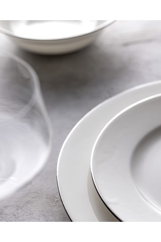 Madame Coco Galena 6 Kişilik 24 Parça Yemek Takımı - Beyaz/silver 8684427193433 Çok Renkli