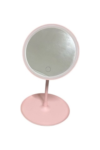 17cm Şarjlı Işıklı Makyaj Aynası 6747 Pembe