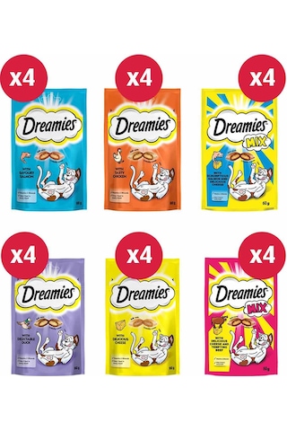Dreamies Karışık Ödül Maması Paketi 6 x 24'lü 60 G