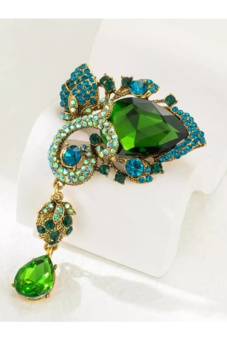 Beautiful Detail Orijinal Büyük Broş 186934795 Yeşil