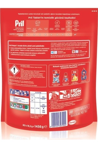 Pril Hepsi Bir Arada E x tra 80 Yıkama Bulaşık Makinesi Deterjanı Tableti