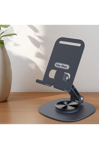 Go Des Gd-hd373 Ayarlanabilir Katlanabilir 360 Derece Dönebilen Telefon Ve Tablet Standı Siyah Siyah