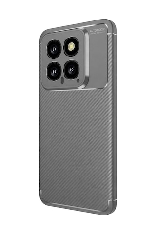 Coverzone Xiaomi Mi 14t Pro İle Uyumlu Silikon Kılıf Kamera Korumalı Karbon Tpu Brimstone Ultra Slim Fit Delux Gri