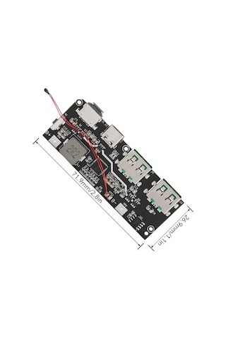 Çift Usb 5v 22.5w Ledli Micro Type-c Powerbank Hızlı Şarj Modülü