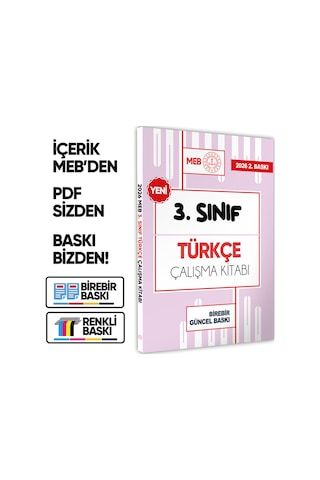 2026 MEB ÖDM İlkokul 3.Sınıf TÜRKÇE Çalışma Kitabı Alıştırmalı/Etkinlikli Soru Bankası BASKI ÜCRETİ2026 MEB ÖDM İlkokul 3.Sınıf TÜRKÇE Çalışma Kitabı Alıştırmalı/Etkinlikli Soru Bankası BASKI ÜCRETİ