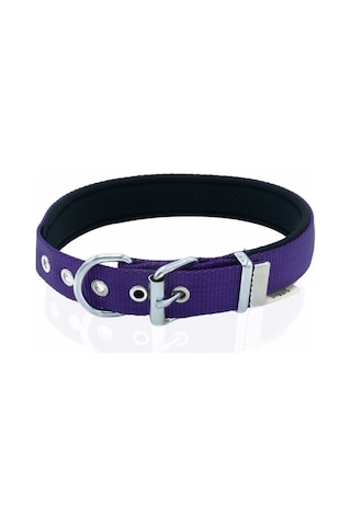 Doggie Konfor Dokuma Çivili Boyun Tasması Mor 2.5 x 42-50 CM