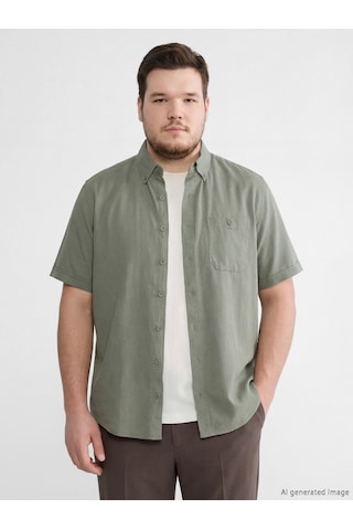 Lcwaıkıkı Classic Haki Regular Fit Poplin Erkek Gömlek