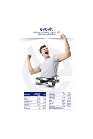 Evo Pharma Evovit Multivitamin Ginseng Koenzim Q10 Takviye Edici Gıda 30 Tablet