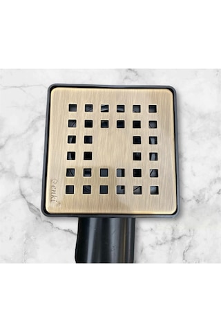 İsaoğlu Yapı Antik Gold Banyo Yer Süzgeci 10 10 Banyo Gideri Antik Gold Renk Pirinç Gold Altın