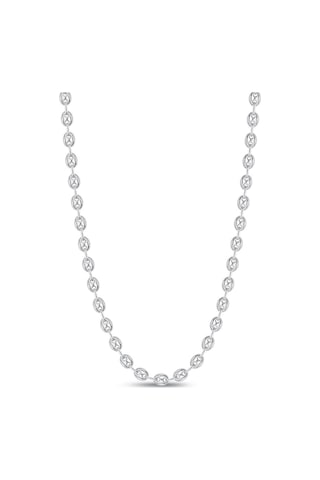 925 Ayar Gümüş Unisex Gemici Kahve Çekirdeği Model Zincir Kolye 4,5 Mm