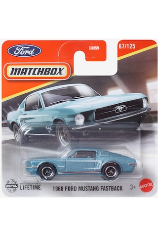 Matchbox 1968 Ford Mustang Fastback Araba Turkuaz Matchbox 1968 Ford Mustang Fastback Araba Turkuaz