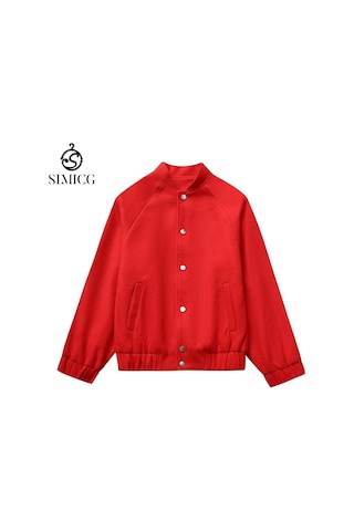 Kadın Beyzbol Ceketi Kırmızı