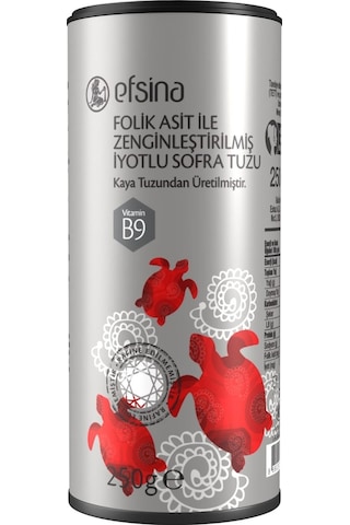 Efsina Folik Asitli İyotlu Kaya Tuzu Rafine Edilmemiş Tuz 250 G