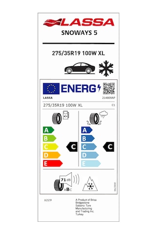 Lassa 275/35 R19 100W XL Snoways 5 Ev Kış Lastiği 2026