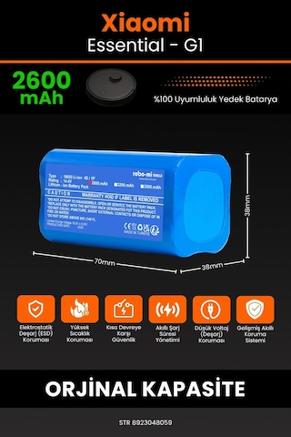 Xiaomi Vacuum Mop Essential Batarya 2600mah G1 2in1 Uyumlu