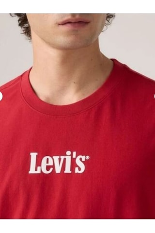 Levi's Erkek Bisiklet Yaka Kısa Kollu Kırmızı T-shirt - A20820363