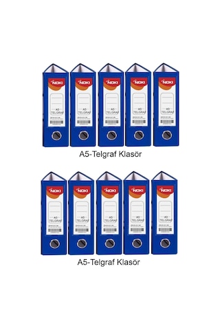 Telgraf Klasör Mavi Geniş A5 Plastik 10 Adet