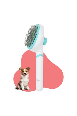 Happy Toozey Ht08 Otomatik Temizlenen Tuşlu Evcil Hayvan Fırçası Kedi Köpek Tüy Toplayıcı Tarak Beyaz