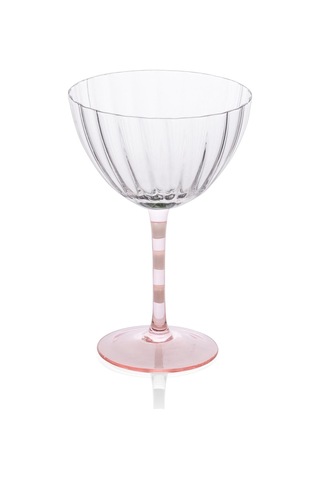 The Mia Ayaklı Cam Dondurma Kasesi Pembe Beyaz 280 Ml