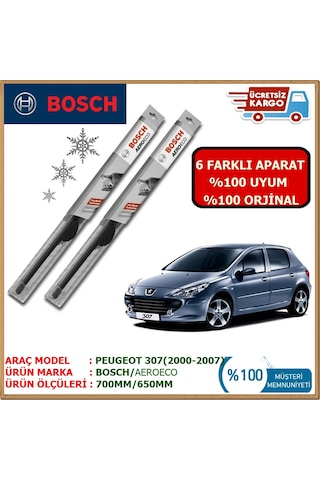 Peugeot 307 Ön Silecek Takımı Bosch  Aeroeco